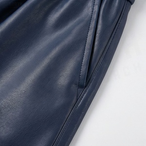 Jupe trapèze en similicuir PU pour femme, longueur mi-mollet, taille élastique, couleur unie, design brillant, toutes saisons - Product Image 5