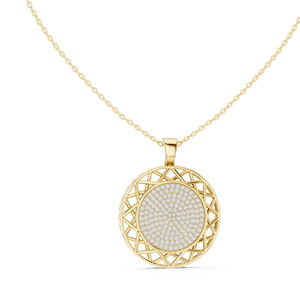 Colgante de Diamante Redondo Cultivado en Laboratorio en Oro Blanco de 14K para Mujer |   Ropa de Boda |   Diamante Cultivado Nuevo - Product Image 3