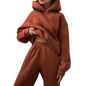 ชุดเซ็ทเสื้อครอปฮู้ดดี้และกางเกงจ็อกกิ้งแบบสองชิ้นสั่งทำขายส่ง ชุดวอร์มสำหรับผู้หญิง ปี 2026 - Product Image 5