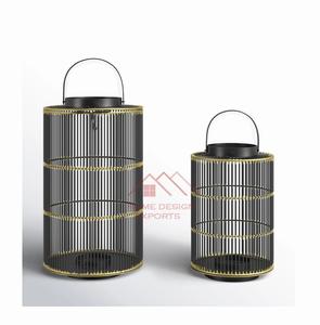 Lanterne à bougie en métal noir fini, luxe pour la maison et le jardin, lanterne à bougie décorative en métal, prix de gros AT W - Product Image 1