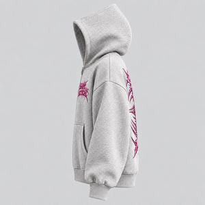 Sam Taktischer Grauer Zip-Up Hoodie Unisex Oversize Baumwolle French Terry Lässige Herbstkleidung Vordere Logo-Tasche Design Großhandelspreis - Product Image 5