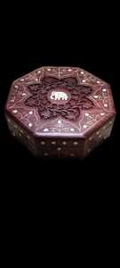 Boîte à bijoux et cosmétiques octogonale en bois de rose, style vintage, faite à la main, pour Noël et les bagues - Product Image 4