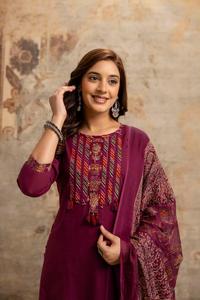Conjunto de traje étnico de algodón para mujer, estilo tradicional con estampado digital, de secado rápido, hasta la rodilla, corte regular, ropa casual, estilo India Pakistán - Product Image 4