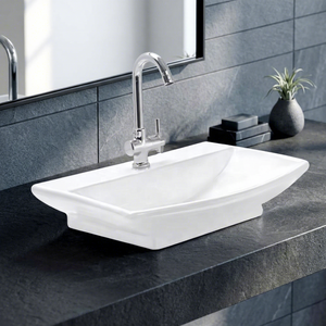 Vistaar Matuki – Lavabo carré en céramique à poser, design minimaliste et écologique, idéal pour hôpitaux et centres commerciaux, directement de l'usine - Product Image 2