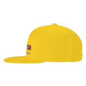 Gorra Snapback Personalizada Amarilla de 6 Paneles con Logotipo de Letras Arcoíris en el Panel Frontal, Ajustable, Unisex, de Hilo de Algodón, Estilo Casual - Product Image 3