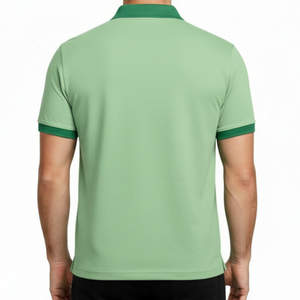 Camiseta de Punto Verde Claro para Hombre, Más Vendida, para Actividades al Aire Libre, con Cuello Sólido en Verde Oscuro, Manga Larga, Transpirable - Product Image 3