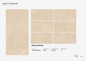 กระเบื้องพอร์ซเลนเคลือบซาตินดีไซน์หรู ขนาด 600x1200 มม. กระเบื้องปูพื้นและผนังขนาดใหญ่ สำหรับโครงการตกแต่งภายในระดับไฮเอนด์ - Product Image 3