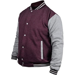 Varsity Jacket For Men Men's Jacket New Style Long Sleeves Crew Neck Collar Solid Color Quick Dry Breathable <b>Covered</b> <b>Button</b> - Product Image 5