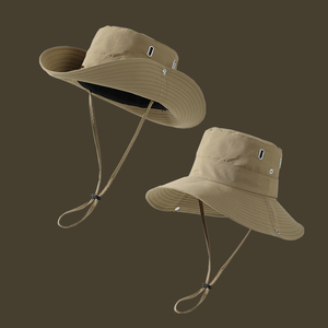 Chapeau de pêche résistant à l'eau, casquette d'extérieur à large bord, tissu à séchage rapide, cordon de serrage réglable, conception respirante pour la pêche longue durée - Product Image 5