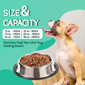 Direct usine qualité supérieure en acier inoxydable Portable chien chat bol pour animaux de compagnie conception antidérapante eau nourriture voyage utilisation intérieur - Product Image 4