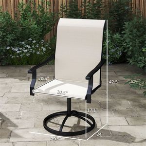 Two Cream <b>Armchairs</b> and <b>Dining</b> Chairs Set Courtyard Patio Furniture - Product Image 6