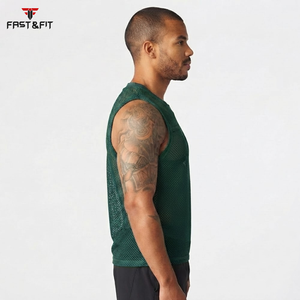 New Quality Street Style <b>Mesh</b> Tank <b>Top</b> for Men Custom 100% Polyester Quick Dry Breathable Tank <b>Top</b> For Summers Wear - Product Image 6