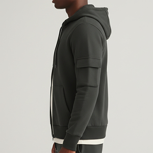 เสื้อฮู้ดดี้ผู้ชายผ้าฟลีซปักลาย 3 มิติ แบบโอเวอร์ไซส์ หนัก 580 กรัม ผลิตจากผ้าฝ้าย 100% เป็นมิตรต่อสิ่งแวดล้อม สำหรับฤดูหนาว ขายส่ง - Product Image 5