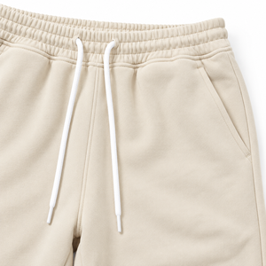 Pantalon de survêtement beige pour homme, style urbain, brodé, taille élastique avec cordon de serrage, respirant, 100 % coton, coupe décontractée ample, avec poches - Product Image 4