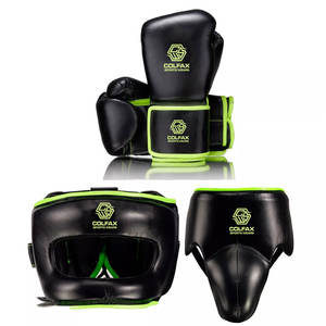 High Quality Custom Logo Leather Boxing Sparring Set with Protective Gloves Head <b>Guard</b> and <b>Groin</b> Pads for Gym Training Kit - Product Image 1