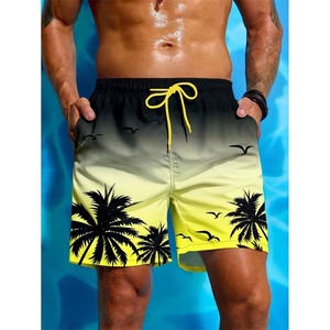 Shorts de Baño para Hombre con Estampado Degradado de Palmeras, Secado Rápido, con Cordón Ajustable, Shorts de Playa de Alta Calidad, Ropa Casual de Verano, Logotipo Personalizado - Product Image 1