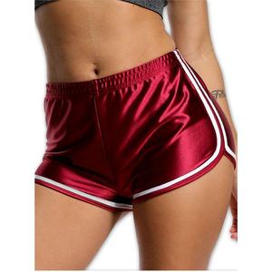Shorts Deportivos de Satén para Mujer, Cintura Baja, para Correr y Gimnasio, con Ribete Blanco - Product Image 6