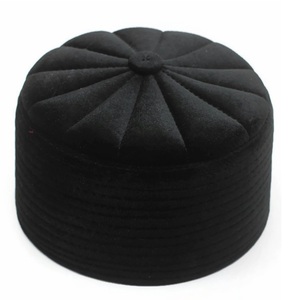 Muslim Breathable Eco-Friendly OEM Service Wholesale Muslims <b>Hats</b> <b>Cap</b> Topi Kufi <b>Hat</b> Solid Color Ramzan Prayer <b>Caps</b> Cashmere <b>Cap</b> - Product Image 5