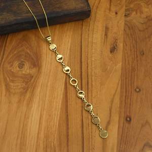 Collier pendentif phases lunaires en laiton avec longue chaîne, style céleste bohème minimaliste, bijoux de mode, fournisseur Inde - Product Image 4