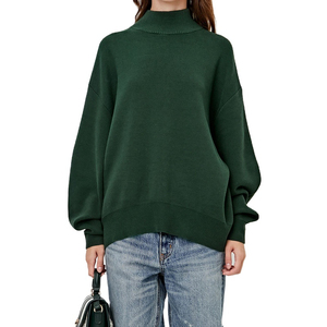 เสื้อสเวตเชิ้ตคอตั้งปักโลโก้ตามสั่ง สีเขียวเข้ม ทรงโอเวอร์ไซส์ ผ้าฟลีซ สตรีทแวร์ ยูนิเซ็กส์ - Product Image 5