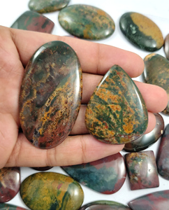 Cabochon d'agate sanguine de qualité supérieure, poli et lisse, pierre précieuse en vrac pour la fabrication de bijoux - Product Image 2