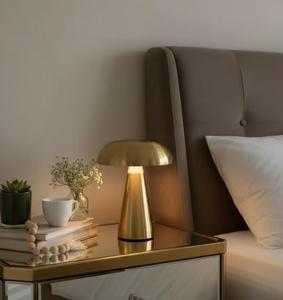 Modern Brass Mushroom Table Lamp Warm White <b>Light</b> <b>Touch</b> Control Dimmable LED Bedroom Decorative Lighting - Product Image 1