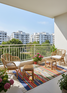 Tapis doux en coton fait main à motifs floraux, moderne, réversible et lavable en machine pour la maison, les voyages et l'usage commercial - Product Image 2