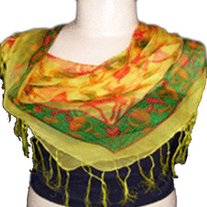 Elegant <b>Chiffon</b> Silk Beaded Fringe <b>Scarf</b> for Women Luxury Lightweight Fashion Shawl with Delicate Bead Detailing and Flowing - Product Image 3