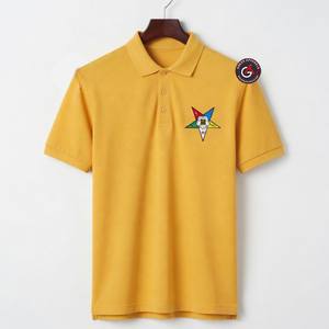 เสื้อโปโลกอล์ฟแขนสั้นมีกระดุมแบบเรียบ100% ผ้าโพลีเอสเตอร์สำหรับผู้ชายจาก2024ขายดี - Product Image 1