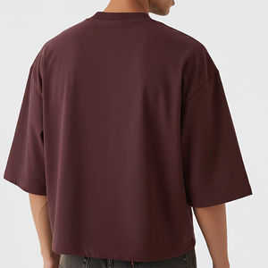 T-shirts d'été unisexes surdimensionnés à épaules tombantes 100 % coton, personnalisables avec logo, écologiques, durables, OEM ODM - Product Image 2