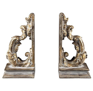 Les serre-livres décoratifs en métal en forme de feuille d'acanthe offrent une touche classique et sont disponibles à prix de gros pour les designers d'intérieur. - Product Image 3