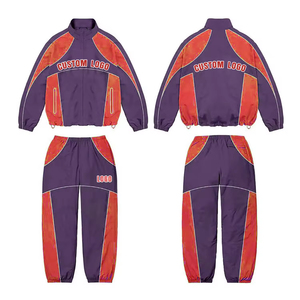 Clothing Manufacturers OEM Custom Sublimation Print Color Block Windbreaker Polyester Jacket Joggers Sweatpants <b>Tracksuit</b> Men - Product Image 5