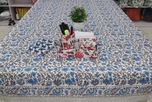 High Quality Eco-Friendly Bohemian Floral Printed 100% Cotton <b>Square</b> Handmade Custom Logo <b>Tablecloth</b> Washable Home Use Moountain - Product Image 2