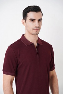 Camiseta Premium de Manga Corta para Hombre con Cierre de Cremallera, Hecha a Medida, Tejido Piqué 100% Algodón, Secado Rápido, Sólida, Cómoda y Elástica - Product Image 4