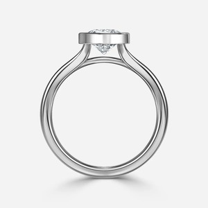 Anillo de Compromiso Solitario con Diamante Cultivado en Laboratorio, Corte Redondo, Engaste de Bisel, 3CT, Venta al Por Mayor, Minimalista, Personalizado, Fabricante de Joyería Fina OEM ODM - Product Image 3