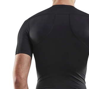Camiseta de Compresión Negra Personalizada para Hombre, Manga Corta, Cuello Redondo, Ajustada, para Gimnasio, Entrenamiento, Deporte, Ropa Deportiva, Capa Base - Product Image 5