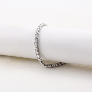 Solid <b>White</b> Gold Moissanite Tennis <b>Bracelet</b> Round Brilliant Cut Channel Setting Classic Wedding Jewelry GRA Certified Jewelry - Product Image 2