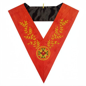 AASR 18TH DEGREE KNIGHT ROSE CROIX MASONIC REGALIA OFFICER'S MACHINE EMBROIDERED <b>COLLAR</b> SCOTTISH RITE REGALIA FREEMASON <b>COLLAR</b> - Product Image 5
