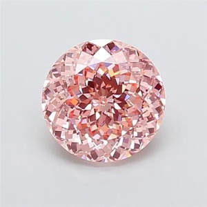 Diamants ronds de laboratoire CVD, taille portugaise, rose intense fantaisie, de 1 à 5 carats, VS1, certifiés IGI, pour la création de bijoux - Product Image 1