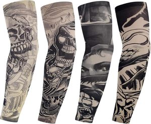 Manchons de bras de cyclisme en Spandex UV imprimés sur mesure pour hommes et femmes, longs, protection solaire estivale, motifs tatouages floraux - Product Image 2