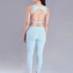 Conjunto de Yoga de la Mejor Calidad, Sólido, Transpirable, Talla Grande para Mujer, Conjunto de Yoga Personalizado de Alta Resistencia de 2 Piezas, Spandex/Poliéster - Product Image 5