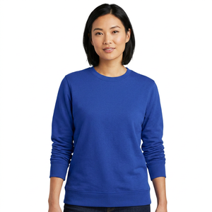 Sudadera de Cuello Redondo Azul Rey para Hombre, 100% Algodón, Corte Regular, Informal, Tejido de Punto, Color Sólido, para Otoño - Product Image 5
