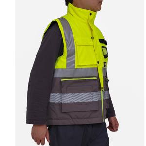 Chaleco de Seguridad Reflectante de Alta Visibilidad para Hombre, Verde, Poliéster, Ropa de Trabajo - Product Image 3