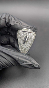 Luxury Moissanite Letter G <b>Ring</b> Iced Out Initial <b>Ring</b> Square <b>Statement</b> <b>Ring</b> Silver Tone Hip Hop Style Jewelry Gift - Product Image 4