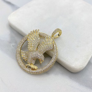 Pendentif Aigle de Luxe Sertie de Moissanite pour Hommes, Plaqué Or, Style Hip Hop, Breloque Collier Oiseau en Vol, Bijou Tendance pour Rappeur, Cadeau - Product Image 5