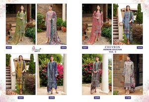 Elegante conjunto de traje de auto-Bordado de algodón puro con estilo plateado Dupatta Fondo cómodo 8 Exclusivo vestido Salwar Fancy Indian - Product Image 2