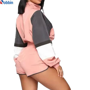 Ensemble court personnalisé pour femme, style streetwear, respirant, coupe-vent, grande taille, en nylon léger imprimé, pour le printemps et l'été - Product Image 6