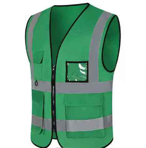 Chaleco de Seguridad de Alta Visibilidad para Hombre, Malla Reflectante Transpirable, Ropa de Trabajo con Múltiples Bolsillos, Cierre de Cremallera, Uso en Exteriores de Verano - Product Image 4