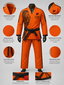 Athletic jiu jitsu uniform designed with premium materials flexible fit and reliable <b>strength</b> for daily martial arts <b>training</b> - Product Image 5