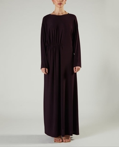 Elegante Vestido Maxi Negro Estilo Abaya de Dubái para Mujer con Forma Redonda Simple, Ropa Islámica Tradicional y Accesorios - Product Image 6